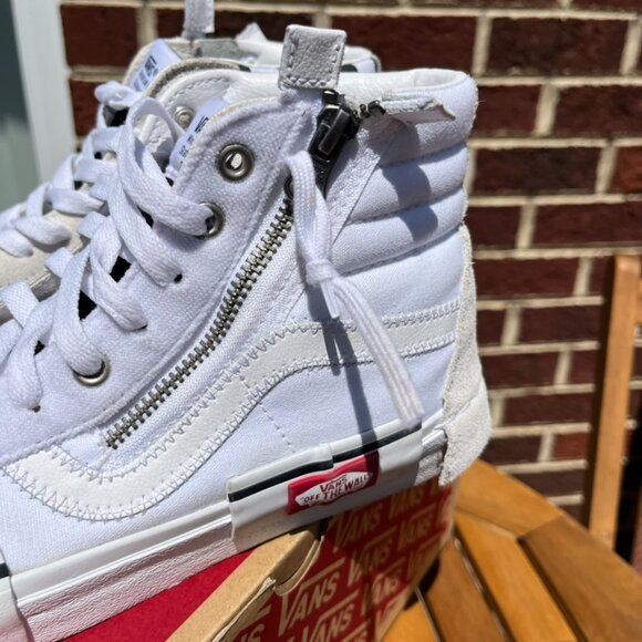 Vans Sk8-Hi Reissue Cap Checkerboard Black White Suede Canvas Sneakers Men's 8 - Picture 3 of 8